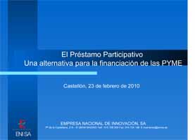 El Prstamo participativo, ENISA (Presentacin)
