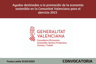 Ayudas destinadas a la promoción de la economía sostenible en la Comunitat Valenciana para el ejercicio 2023