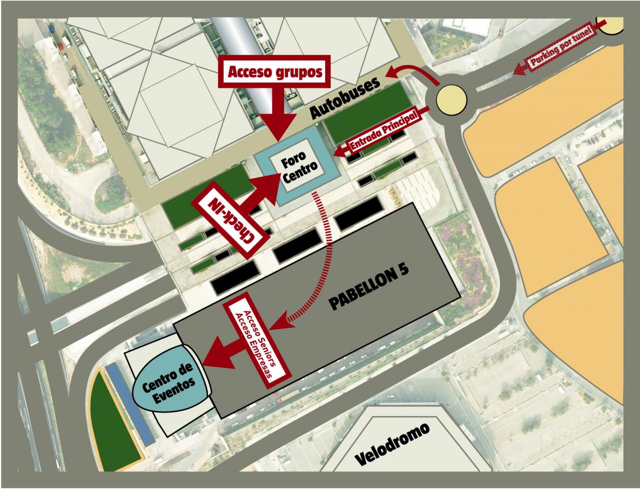 Plano de acceso a Feria Valencia