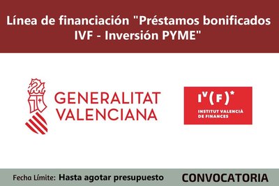 Línea de financiación "Préstamos bonificados IVF - Inversión PYME"