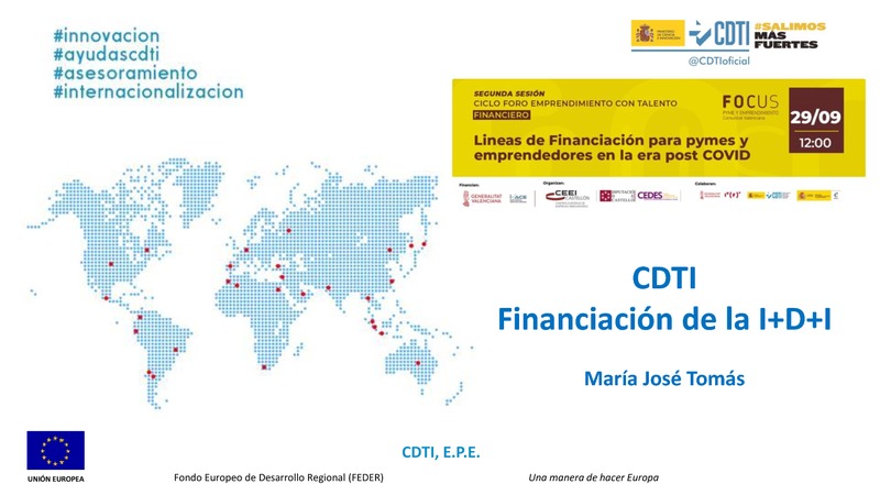 Ponencia de M Jos Toms de Promocin Institucional y Cooperacin Territorial  del CDTI (Portada)