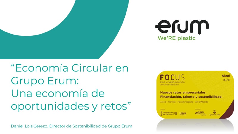 Presentación Economía Circular en Grupo Erum: Una economía de oportunidades y retos