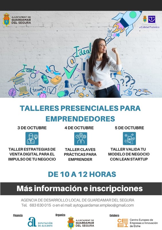 CEEI Elche impartirá talleres para emprendedores de Guardamar del Segura para impulsar los proyectos locales de emprendimiento