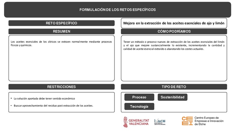 Mejora en la extracción de esencia de limón y ajo