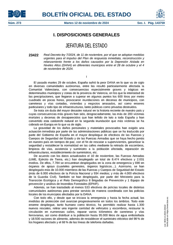 BOE 2º paquete medidas DANA Gobierno España