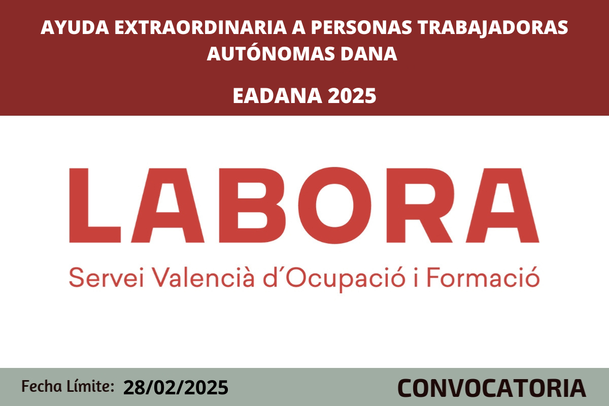 EADANA 2025 | Ayuda extraordinaria a personas trabajadoras autnomas DANA