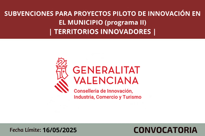 Subvenciones para proyectos piloto de innovación en el municipio (programa II)