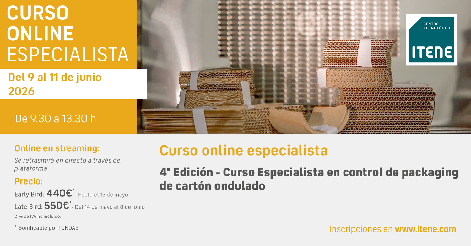 4� Edici�n � Curso online Especialista en Control de Packaging de Cart�n Ondulado � Del 9 al 11 de junio 2026