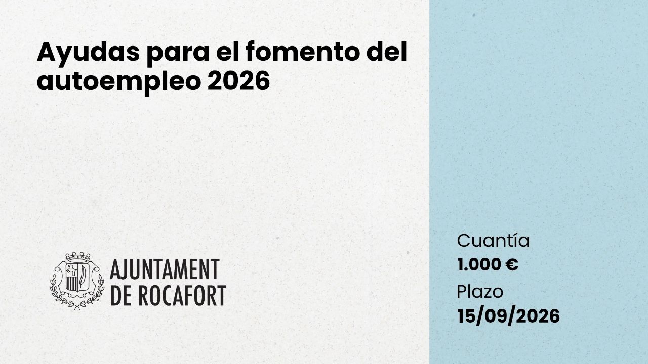 Ayudas fomento del autoempleo en Rocafort 2026