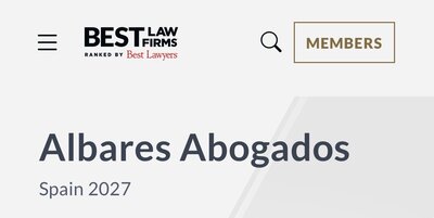 Albares Abogados, distinguida en �Best Law Firms Spain 2027� en Penal, Civil y Familia