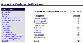 Enlaces Clasificaci�n