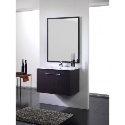 Mueble de baño wengue - 2 puertas - Supendido. Incluye Lavabo (Ref: queen108we)