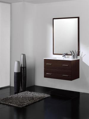 Mueble de baño wengue - 2 cajones - Suspendido. Incluye Lavabo