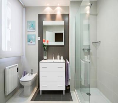 Mueble de baño blanco brillo - con patas - 3 cajones