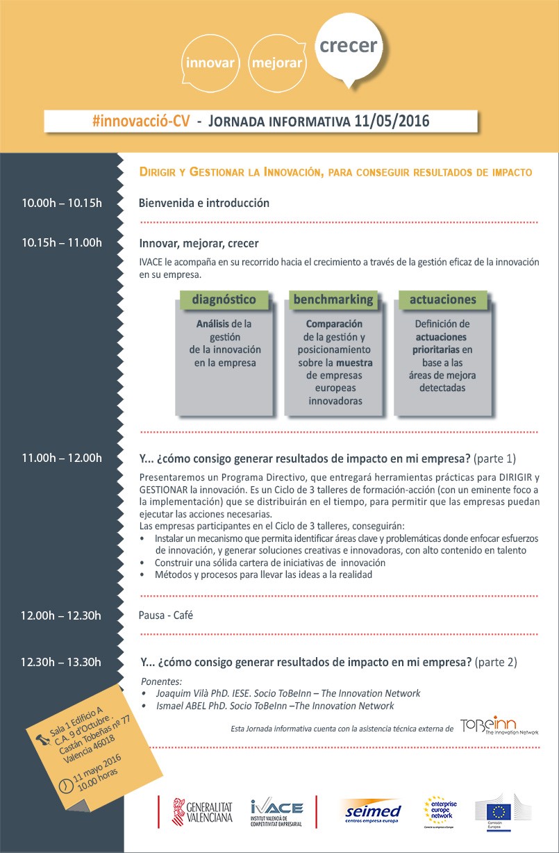 Cartel Jornada Innovación 11 de mayo