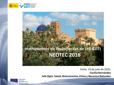 Instrumentos de financiaci�n de I+D CDTI NEOTEC 2016
