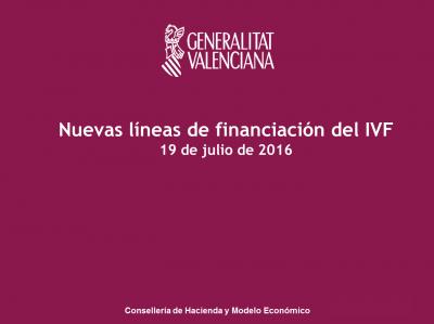 Nuevas l�neas de financiaci�n del IVF