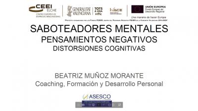 Saboteadores mentales, pensamientos negativos, distorsiones cognitivas