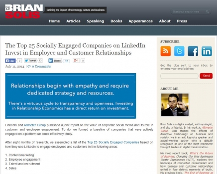 Top Socially Engaged Companies on Invest in Employee and Customer Relationships
